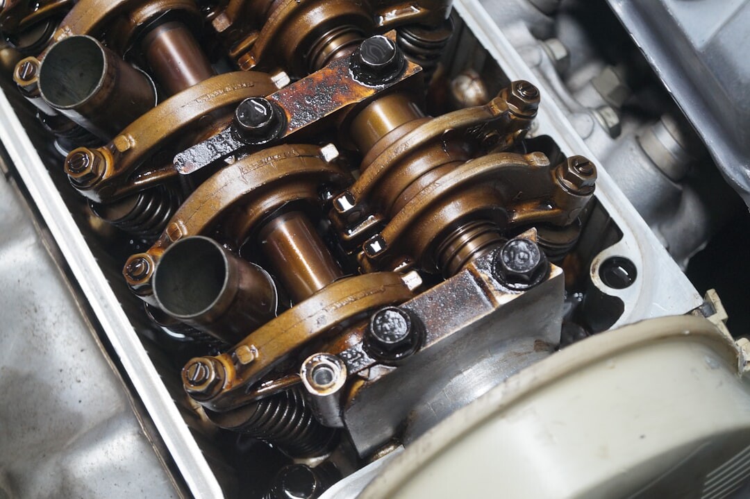 car engine parts close up